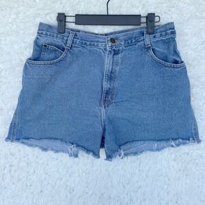 Gitano Vintage 90s Blue Denim Cut Off Frayed Hem Mom Shorts Size 14‎ / 30" waist